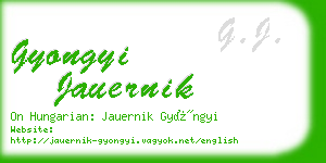 gyongyi jauernik business card